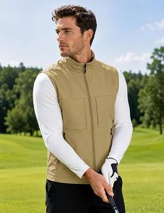 Veste d'hiver matelassée unisexe légère, coupe-vent, écologique, mince, sans manches, fermeture éclair intégrale, col montant, multi-poches, décontractée - Product Image 4