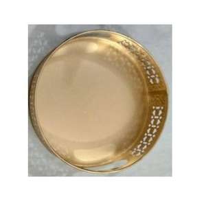 ถาดสี่เหลี่ยมเล็กตกแต่งทำมือจากโลหะสีทองสำหรับเสิร์ฟในครัว โต๊ะรับประทานอาหาร ห้องนั่งเล่น ใส่ขนมและเครื่องดื่ม - Product Image 6