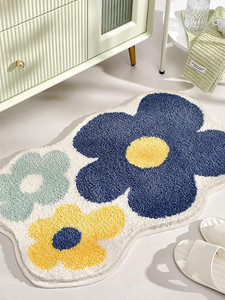 Tapis de bain moderne personnalisé ultra doux à motif floral, très absorbant et antidérapant, un best-seller - Product Image 4