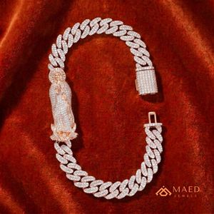 สร้อยข้อมือโซ่เส้นเล็กประดับมอสซาไนต์สีโรสโกลด์ สไตล์แมนฮัตตัน นิวยอร์ก แฟชั่นสำหรับใส่ทุกวัน งานปาร์ตี้ งานแต่งงาน ของขวัญ - Product Image 5