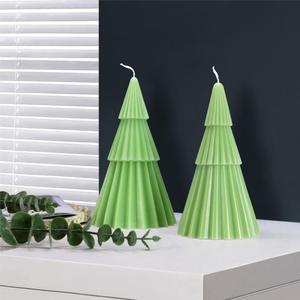 Moule en silicone pour bougie artisanale à trois étages en forme de sapin de Noël, pour bougie aromatique - Product Image 3