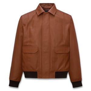 Chaqueta de cuero genuino para hombre, estilo motero, corte ajustado, abrigo de motociclista, chaqueta de cuero elegante para invierno, moda para hombres - Product Image 1