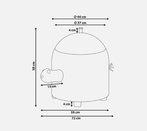 Cesta de Almacenamiento Artesanal de Jacinto de Agua con Forma de Tortuga y Tapa Extraíble, Cesta de Juguetes Tejida para Habitación Infantil y Almacenamiento en el Hogar - Product Image 4