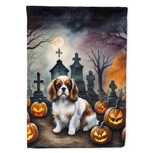 Cavalier Spaniel Spooky Halloween poste de porche grande decorativo patio Banner poliéster casa tamaño pared colgante ilustraciones - Product Image 1