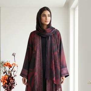 Abaya de Satén de Lujo con Chal a Juego, Kaftán Árabe Abierto por Delante, Cárdigan para Mujer, Elegante para Fiestas, Tallas Grandes - Product Image 3