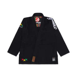 Kimono de BJJ pour homme TITAN TREAD WEAR, noir, 100% coton, durable, extensible, respirant, léger, tissu 380g, logo au dos, au cou et à gauche - Product Image 1