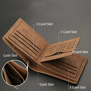 Personalized Genuine Leather <b>Wallet</b> Handmade Slim Bifold Open Fold Closure Short Length Eco-Friendly Unisex <b>Cash</b> Royal Fashion - Product Image 5