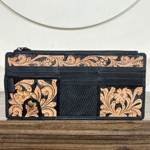 Organizador de Visera de Cuero Hecho a Mano con Diseño Floral Occidental, Organizador de Coche con Múltiples Bolsillos, Accesorio Automotriz - Product Image 2