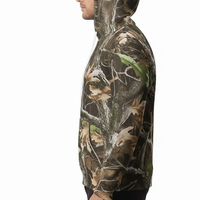Hoodie Kamuflase Pria Lengan Panjang Motif Cetak Bahan Polyester Bernapas untuk Berburu