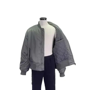 Blouson bomber pour homme 100% polyester coupe-vent couleur unie fermeture éclair décontracté streetwear coupe classique col rabattu poches - Product Image 6