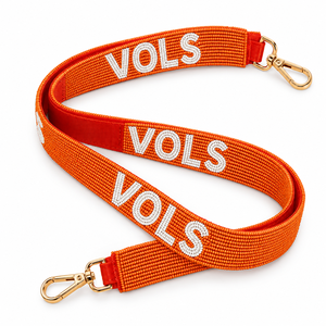 Sangle de sac à bandoulière Vols Slogan en perles de rocaille orange et blanches, ceinture de remplacement pour sacs à bandoulière, pour les détaillants sportifs - Product Image 1