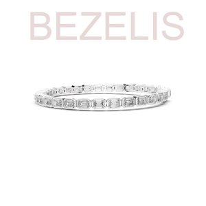Pulsera de tenis de diamantes cultivados a medida, corte princesa, engaste personalizado, oro blanco de 14K, accesorio de moda para la muñeca. - Product Image 3