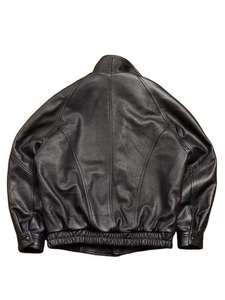 Men's Oversized Genuine <b>Leather</b> Bomber <b>Jacket</b> OEM Private Label Vintage Black Cowhide Zip Up <b>Leather</b> <b>Jacket</b> - Product Image 4