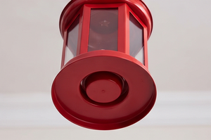 Farol Metálico Rojo con Panel de Vidrio y Asa para Colgar, Decoración Navideña para Hogar y Jardín - Product Image 3