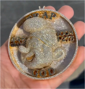 Colgantes de Joyería de Moda Redondos, Dijes de Plata Esterlina con Letras para Hombre, Joyería Fina Hip Hop, Colgante de Moissanita Iced Out - Product Image 3