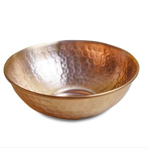 Bol de service en aluminium fait main, finition argentée dorée, écologique, durable, passe au lave-vaisselle, pour les fêtes, design luxueux - Product Image 2