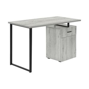Scrivania per Computer Contemporanea da 48 Pollici per Ufficio Domestico con Cassetti Portaoggetti, Laminato Grigio e Metallo Nero - Product Image 2