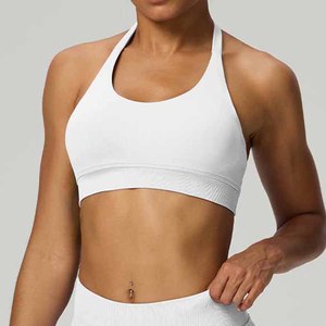 Soutien-gorge de sport dos nageur vert clair pour femme, sans armatures, sans coutures, respirant, en Spandex et Polyester, design sportif, toutes saisons - Product Image 3