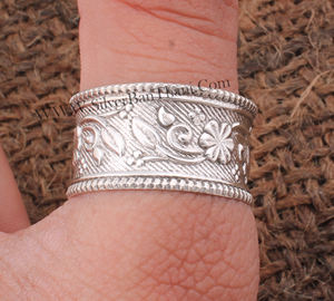 Bague en argent sterling 925 motif fleur, anneaux empilables marguerite naturelle pour femme, alliance en argent motif rose - Product Image 2