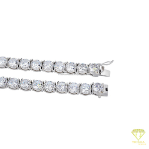 Collier tennis perlé rond avec maillons en grappe étincelants, bijou fantaisie pour femmes et hommes - Product Image 3