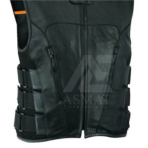 Gilet de moto robuste pour homme – Tendance et décontracté – Gilet en cuir sans manches pour motard - Product Image 3