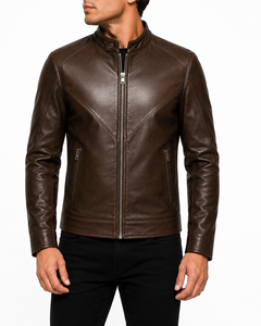 Stylish Brown <b>Leather</b> Jacket for Men Premium Genuine <b>Leather</b> Casual Streetwear Fashion Winter Essential Collection Jacket - Product Image 1