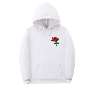 Sudadera con capucha roja con estampado de gafas y rayo, unisex, informal, holgada, de forro polar, para otoño, a la moda, al por mayor, personalizada - Product Image 4