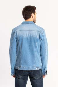 Chaqueta de Mezclilla Azul Resistente, Estilo Vintage Lavado, Ropa Casual de Calle - Product Image 2