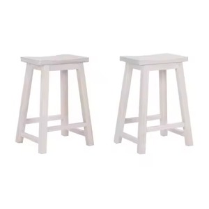 Tabouret de bar et chaise d'îlot de cuisine style ferme, avec assise carrée en bois massif gris délavé, vente directe usine - Product Image 5