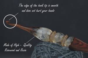 Handmade Wooden Crochet <b>Hook</b>, Ergonomic Resin Crochet Needle - Product Image 3