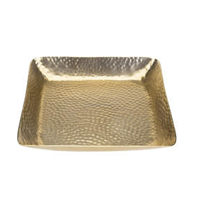 Plato de joyería de lujo de mesa cuadrada martillada en tono de latón antiguo, accesorios para servir alimentos, precio al por mayor - Product Image 1