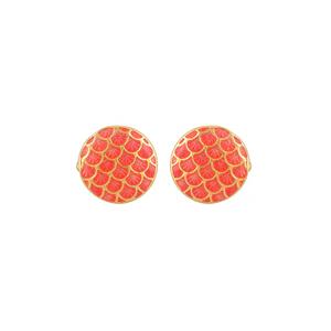 Mancuernillas de Lujo con Baño de Oro y Diseño de Escamas de Coral Rojo para Hombre, Accesorios Formales para Camisa, Regalo de Boda o Negocios, Mancuernillas de Diseñador - Product Image 2