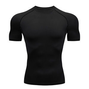 Camiseta Deportiva de Manga Raglán de Secado Rápido para Hombre, Cuello Redondo, Corte Regular, Color Sólido, Blanca y Negra - Product Image 3