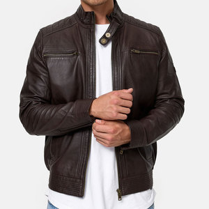 Winter Use Zipper Fashion Leather Winter <b>Jacket</b> For Online Sale Custom Logo Made <b>Men</b> Genuine Leather <b>Jackets</b> In <b>Cheap</b> Price - Product Image 1