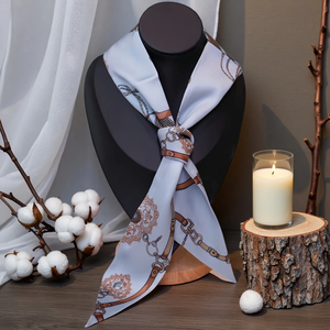 Elegant Long Silk Scarf Ribbon for Women Hair Band Bag Handle <b>Wrap</b> <b>Neck</b> Tie Printed Accessory Multiuse for Daily Outfit - Product Image 2