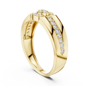 ROYAL HALO CLUSTER LAB GROWN DIAMOND <b>RING</b> SET 18KT YELLOW GOLD RHODIUM PLATED MINIMALIST WEDDING ENGAGEMENT GIFT DAILY USE <b>MEN</b> - Product Image 3