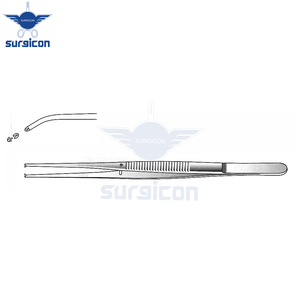 Pinzas para Tejidos Semken de 12.5 cm / 5 Pulgadas Curvas con Dientes 1:2, Instrumento Quirúrgico de Acero Inoxidable para Agarrar Tejidos - Product Image 4