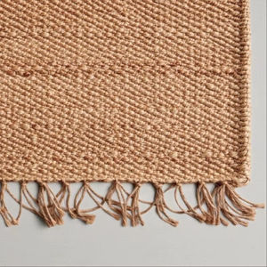 Tapis en jute naturel fait main |   Tapis d'intérieur moderne abstrait tressé à la main en jute écologique antidérapant pour salon, chambre et maison - Product Image 3