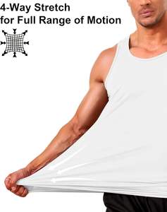 Camiseta sin mangas de poliéster para hombre, estilo urbano, tejido transpirable, tacto suave, ligera, para movimiento, corte limpio, frescura y comodidad, uso diario, aspecto moderno, resistente. - Product Image 2