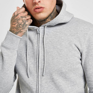 Men's Gray <b>Hooded</b> Tracksuit Full <b>Zip</b> Sweat Suit Joggers Set Solid Plain Color Casual Winter Wear Breathable 100% Cotton Fleece - Product Image 3