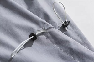 Men Light <b>Grey</b> Overshirt Button Front Shirt <b>Jacket</b> Chest Pockets Sleeve Draw cords Casual Streetwear Workwear Breathable - Product Image 5