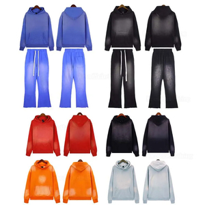 Conjunto de Chándal Oversize Unisex Personalizado OEM con Efecto Desgastado por el Sol y Lavado Ácido, Sudadera con Capucha y Pantalones Acampanados, Estilo Urbano - Product Image 5