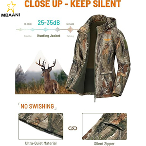 Ropa de Caza para Mujer, Chaqueta de Caza de Camuflaje Resistente al Agua Ultra Silenciosa para Caza de Patos, Aves Acuáticas y Ciervos - Product Image 4