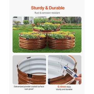 Kit di 3 aiuole rialzate zincate 2x2x1ft, facili da montare, in metallo per esterni, per coltivare ortaggi - Product Image 3