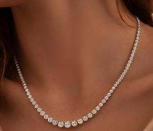 Luxury Round Cut Moissanite Tennis <b>Necklace</b> Iced Out Hip Hop Jewellery Romantic Bridal <b>Statement</b> Gift - Product Image 4