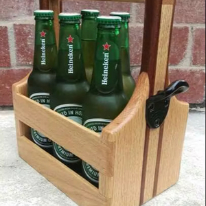 Nuevo Estilo, Caja de Almacenamiento de Botellas de Vino de Madera Hecha a Mano, Estilo Vintage, Madera Quemada, Estante para Vajilla, Cerveza y Refrescos - Product Image 4