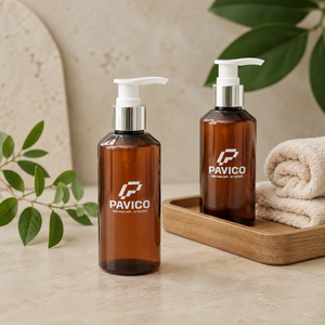 150ml Amber Round PET Lotion <b>Pump</b> <b>Bottle</b> 24mm for Cosmetic Personal Care Packaging Manufacturer in Vietnam - Product Image 5
