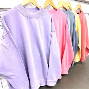 Custom Letter Print Oversized Crew Neck Sweatshirt Plus Size Women's Autumn Cotton Knitted Long Sleeve Solid Front Logo - Product Image 3