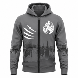 IOTA SPORTS Premium Quality Screen Printed <b>Zip</b> Up Hoodies Wholesale LOW MOQ 100% Organic Cotton Stylish Streetwear Hoodies - Product Image 6