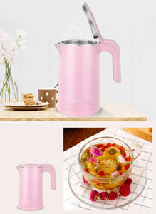Bouilloire Électrique Rose en Acier Inoxydable, Chauffe-Eau Portable Sans Fil à Pompe à Chaleur 1,7 L, Base Rotative à 360 Degrés pour Maison et Hôtel - Product Image 3